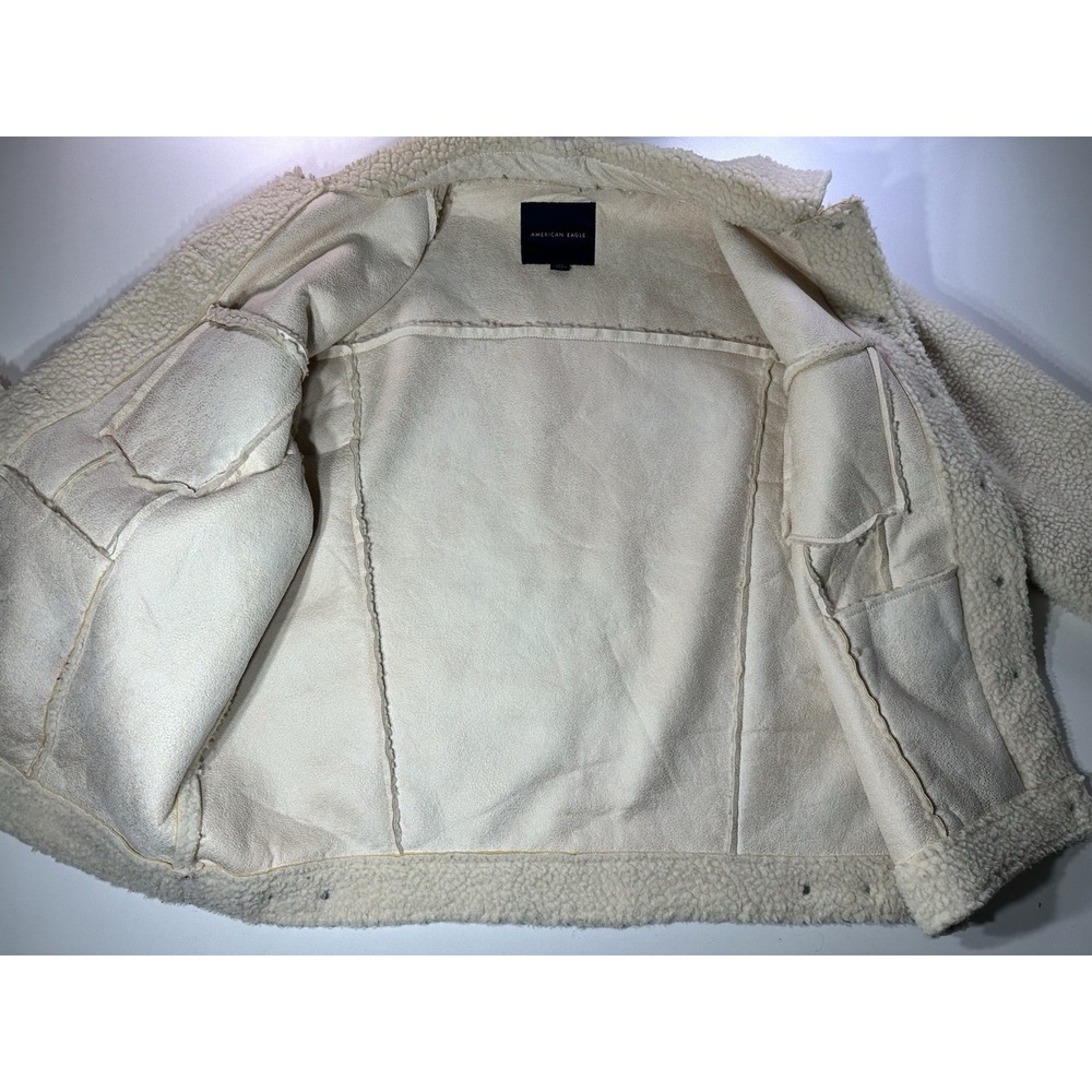 American Eagle Outfitters‎ Lined Faux Sherpa Trucker Jacket Size Large - Picture 8 of 12